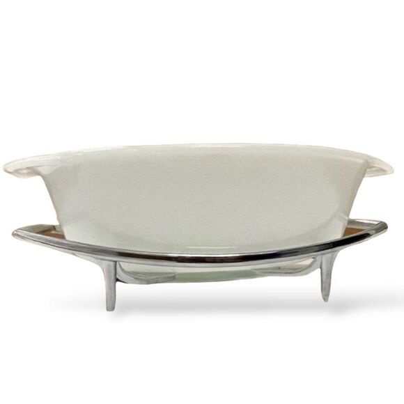 Vintage Anchor Hocking FireKing Corningware Casserole Saucepan Cradle 2 Piece - Picture 8 of 16